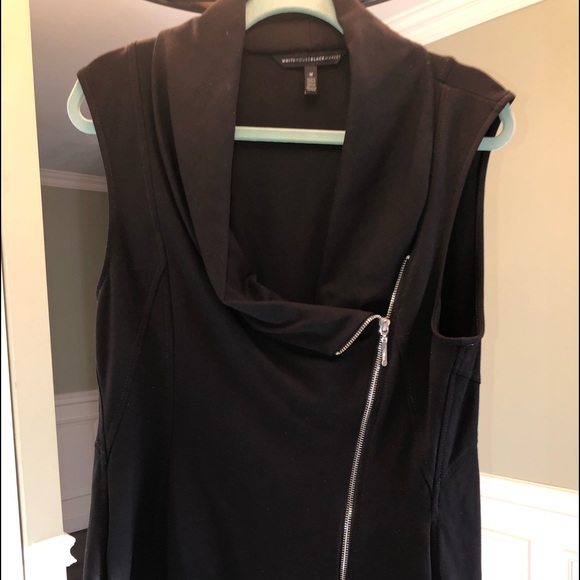 INC International Concepts Jackets & Blazers - White House Black Market black womens zipper vest
